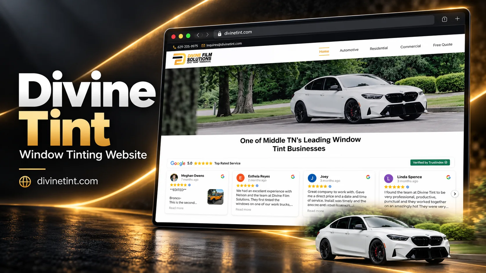 Divine Tint homepage preview