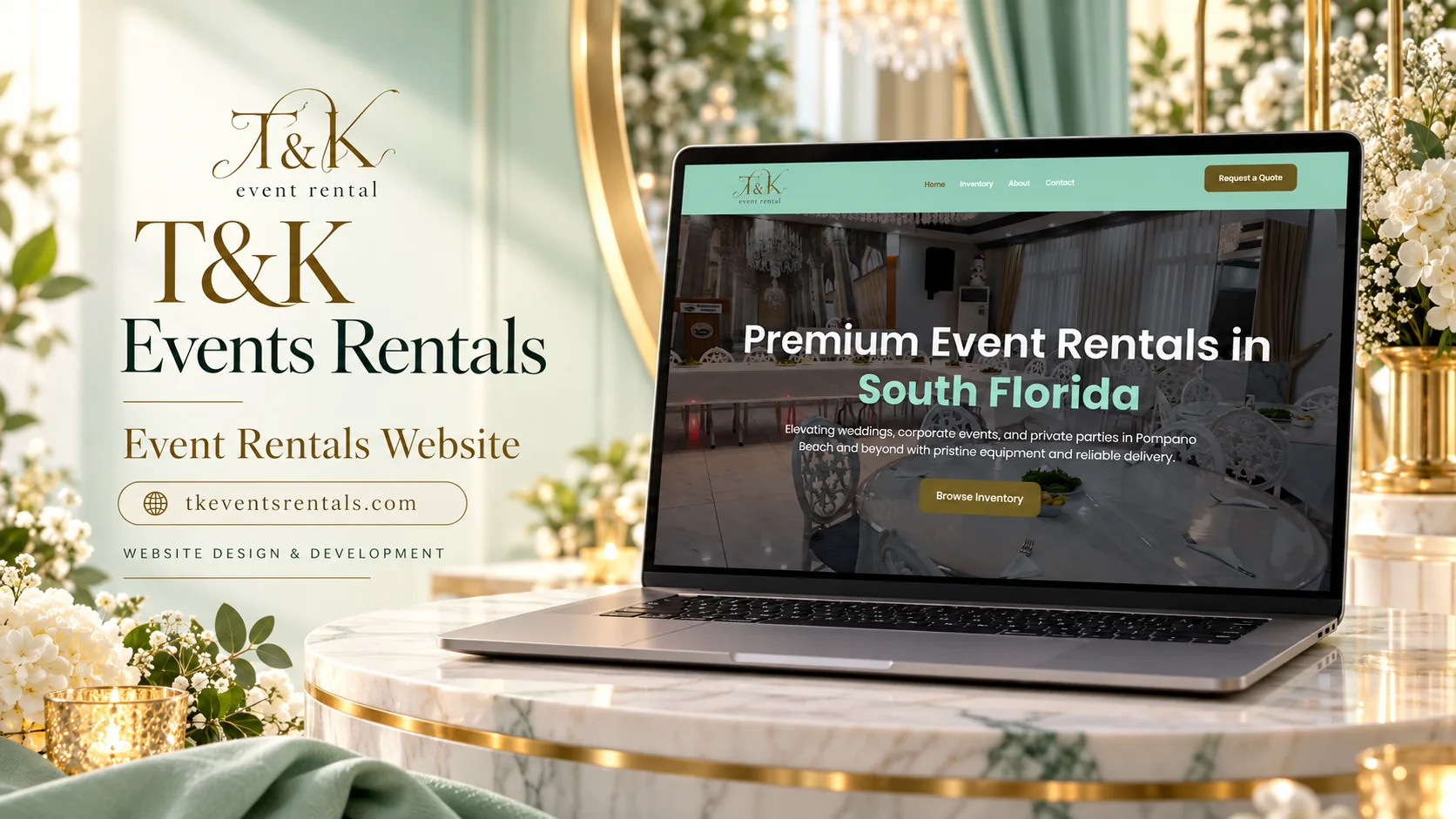 TK Events Rentals homepage preview