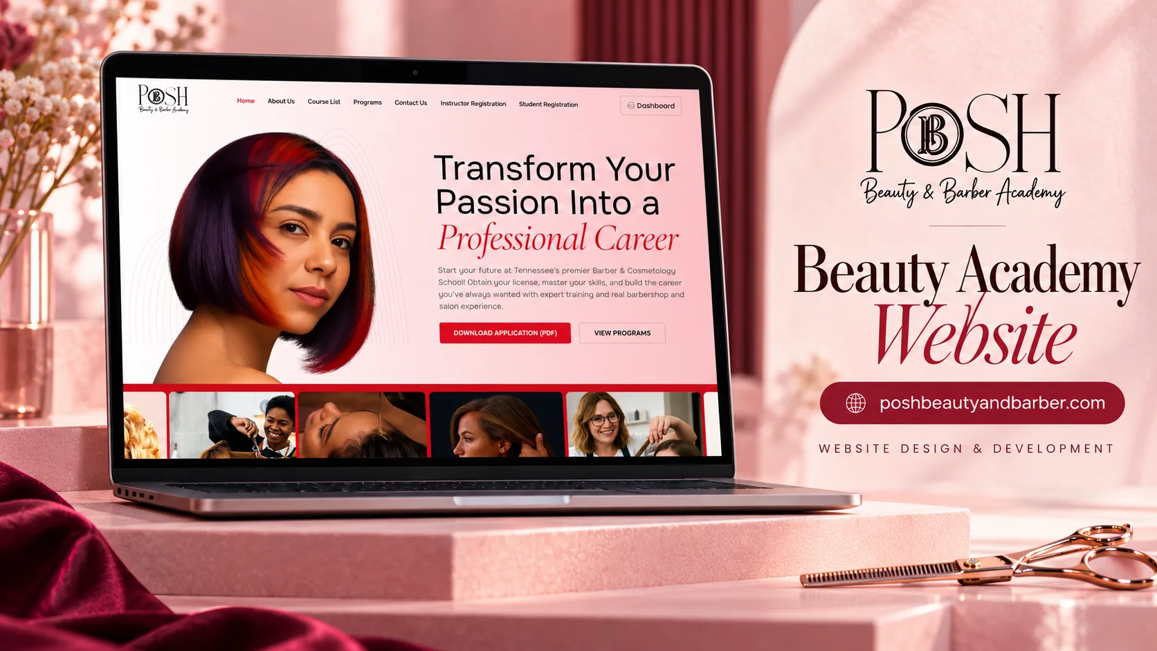 Posh Beauty & Barber homepage preview