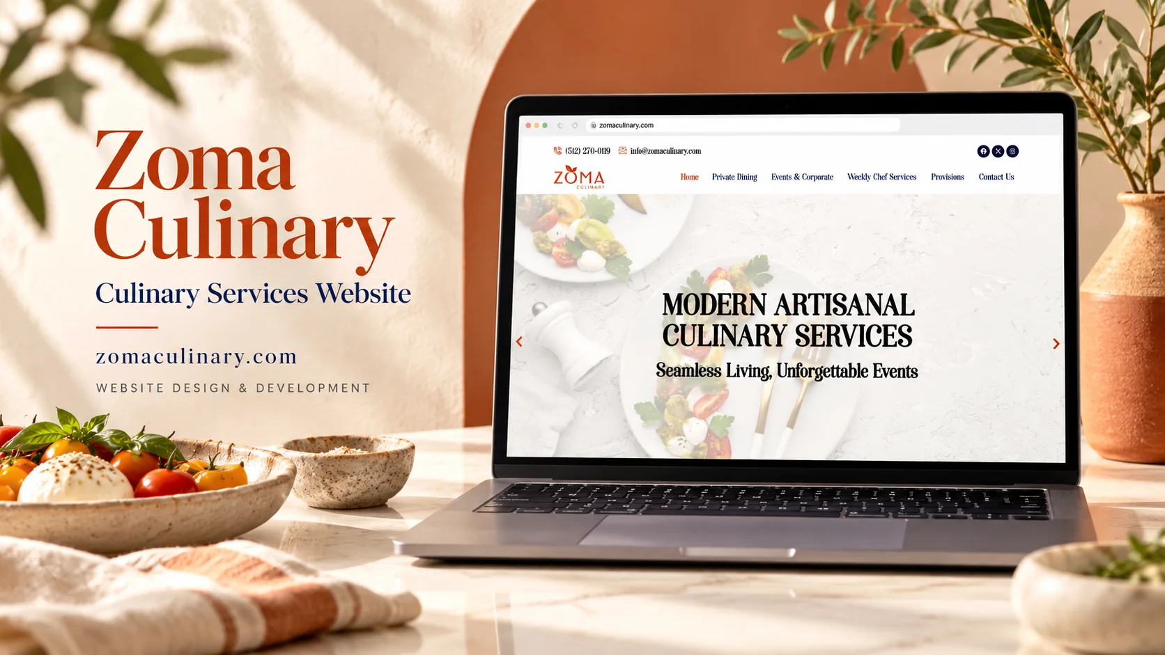 Zoma Culinary homepage preview