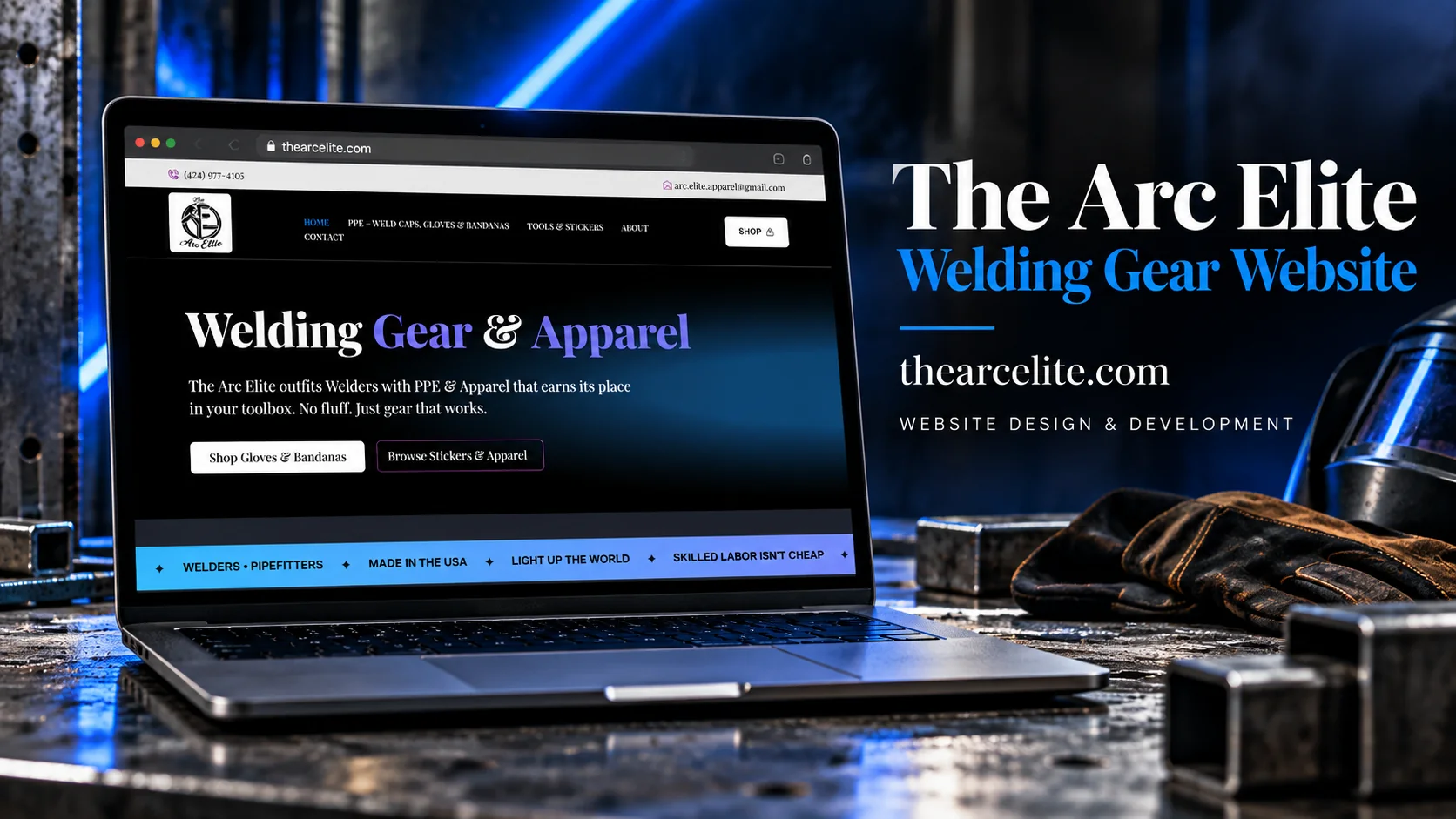 The Arcelite homepage preview