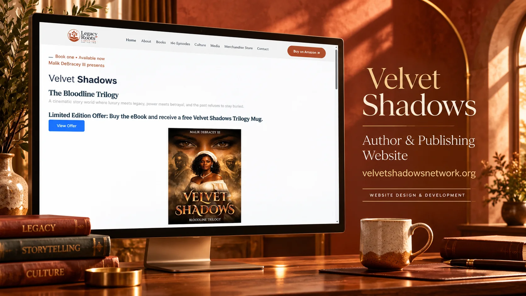 Velvet Shadows Network homepage preview